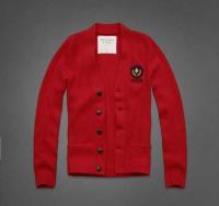 heren abercrombie and fitch truien cardigan knop badge rood Factory Prijs a3khx213